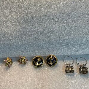 Elegant Gold and Blue, Gold and Salmon and Silver Women's Earrings